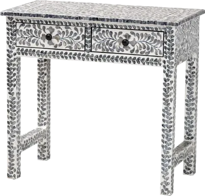 Eliasony White and Black Console Table
