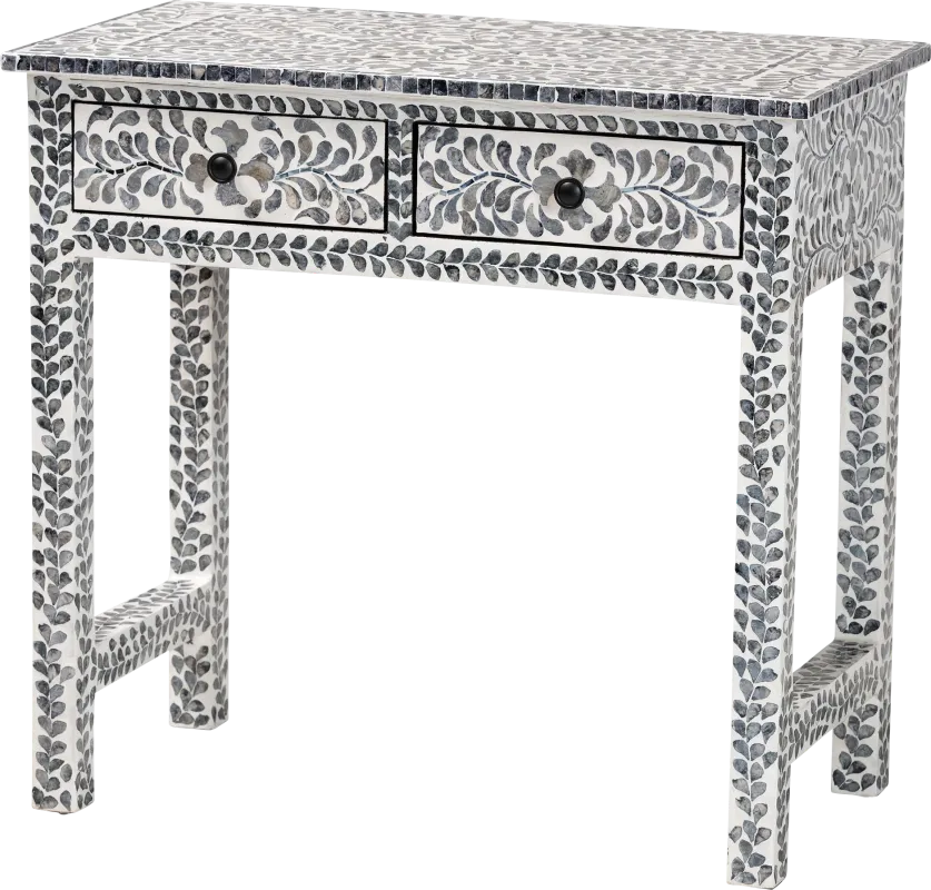 Eliasony White and Black Console Table