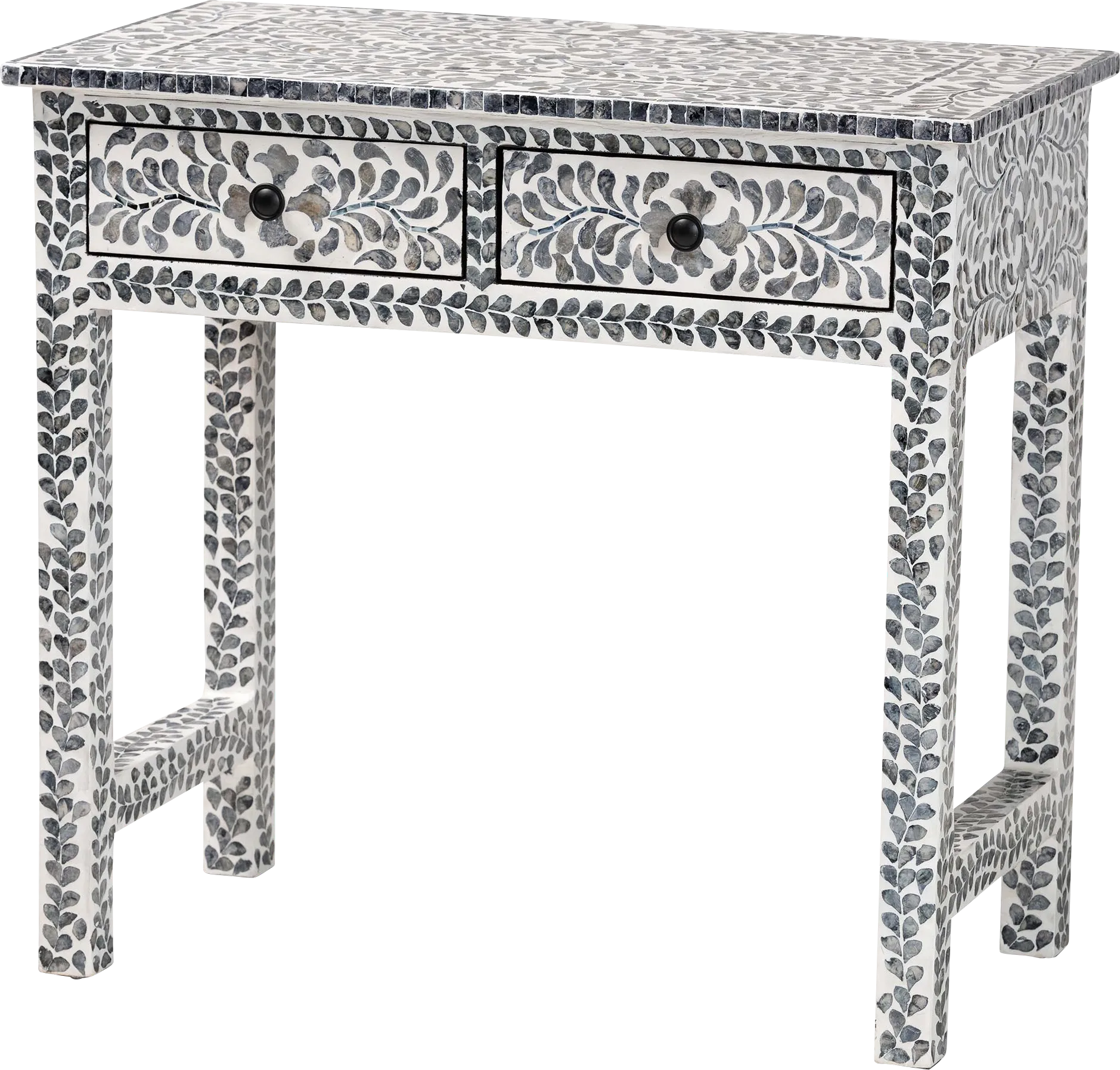Eliasony White and Black Console Table - Image 1