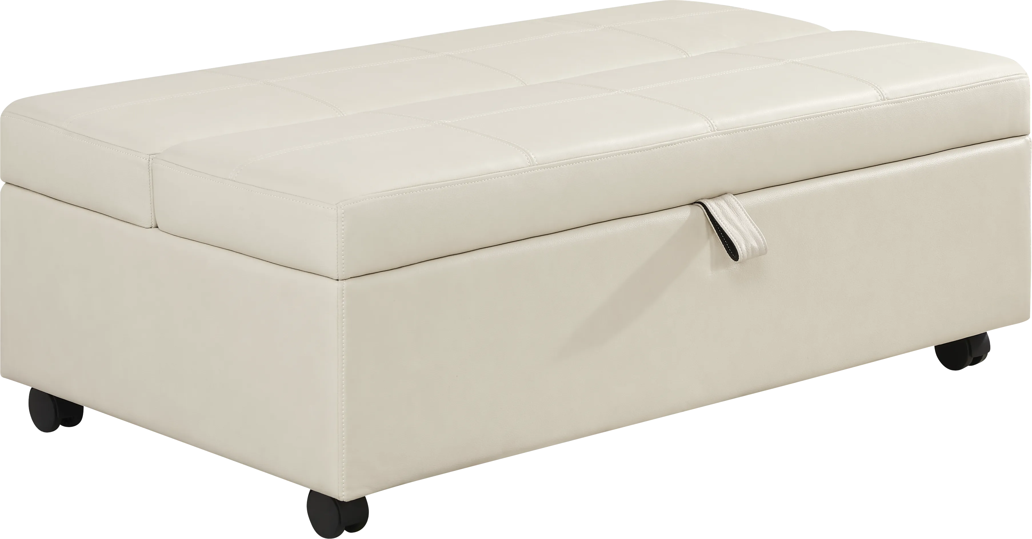 Parker Cream Folding Sleeper Ottoman - Thumbnail - Image 1