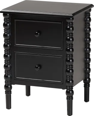 Aurich Black 2-Drawer End Table