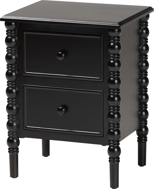 Aurich Black 2-Drawer End Table