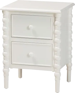 Aurich White 2-Drawer End Table