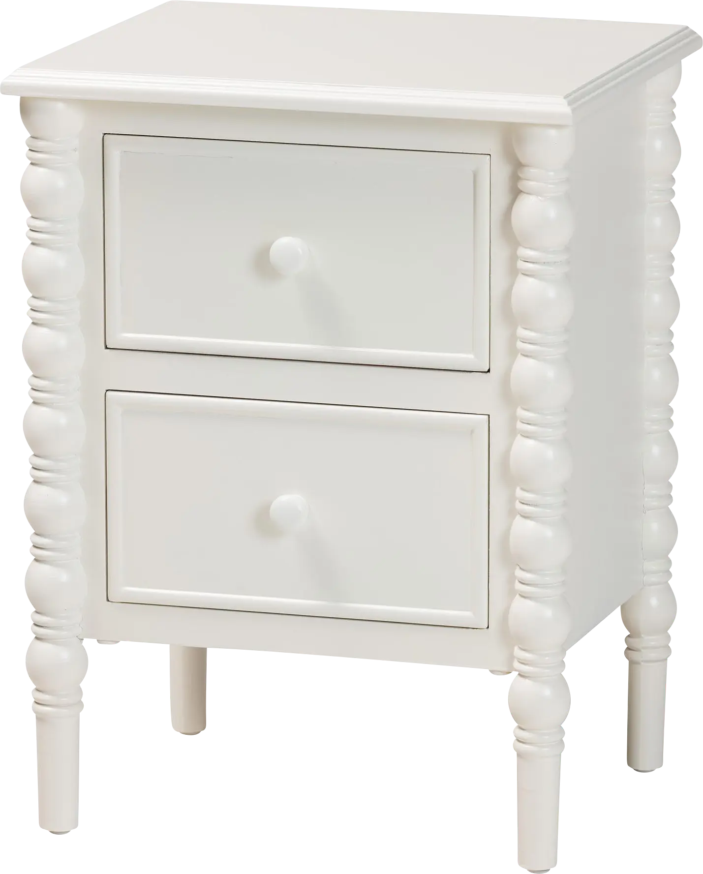 Aurich White 2-Drawer End Table