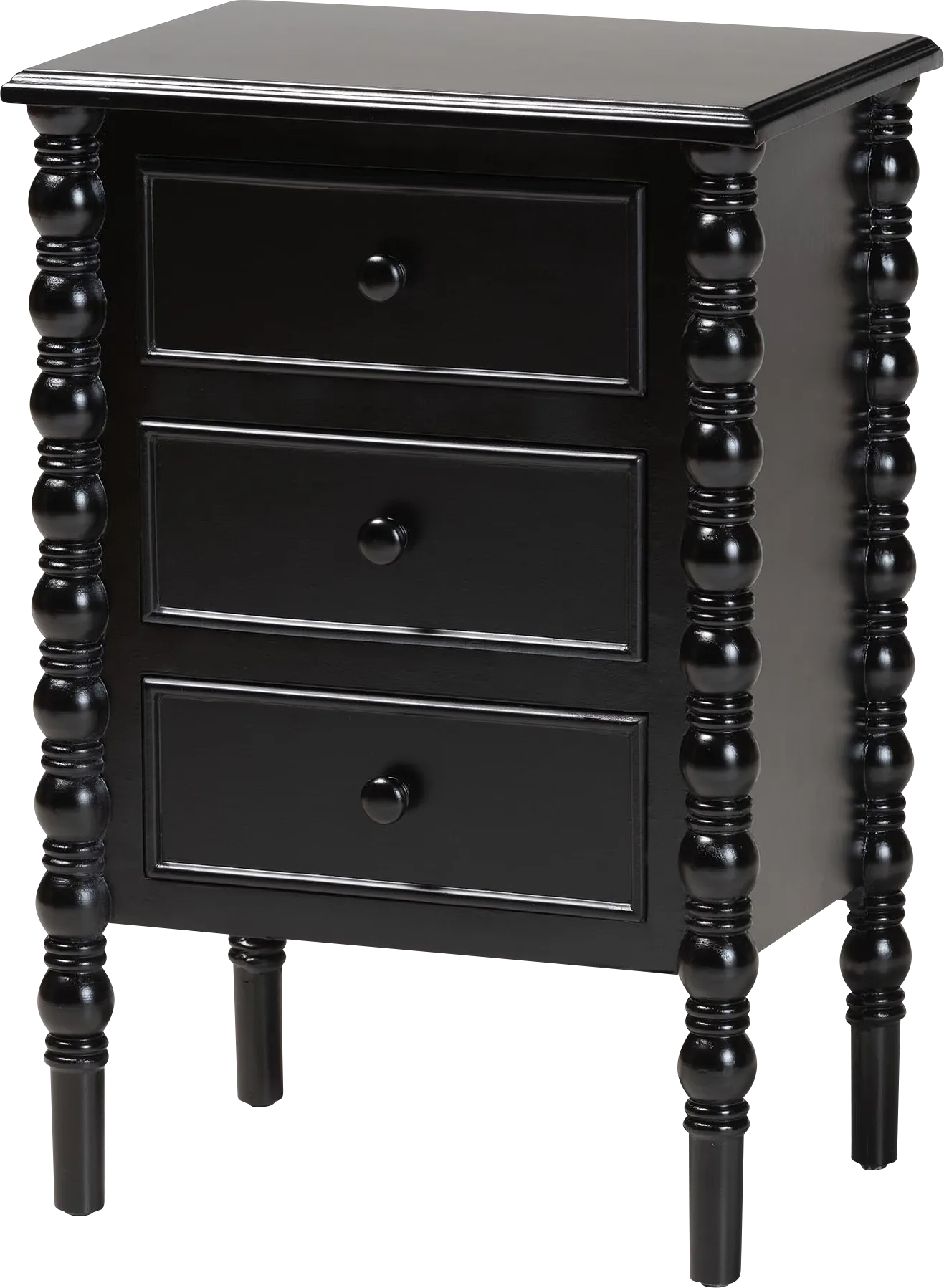 Aurich Black 3-Drawer End Table - Thumbnail - Image 1