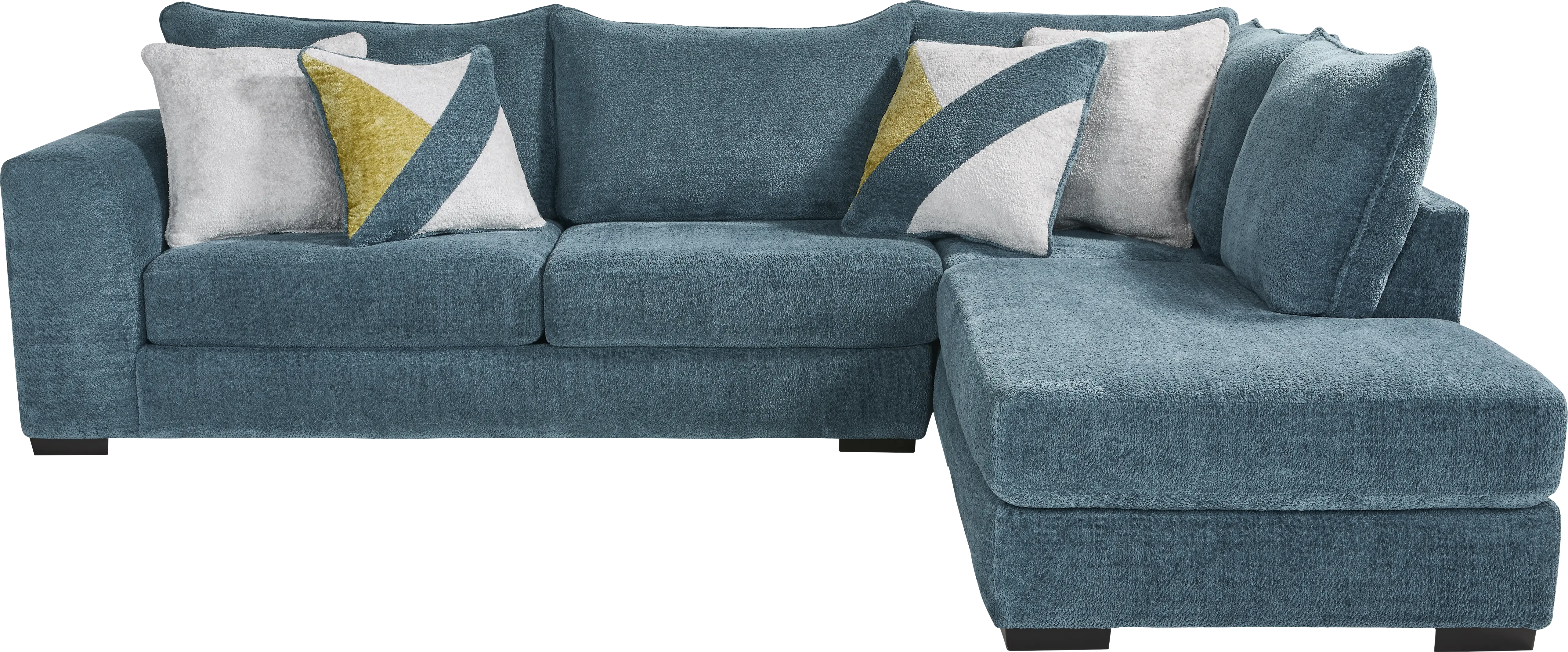 Perry Teal 2 Pc Sectional - Thumbnail - Image 1