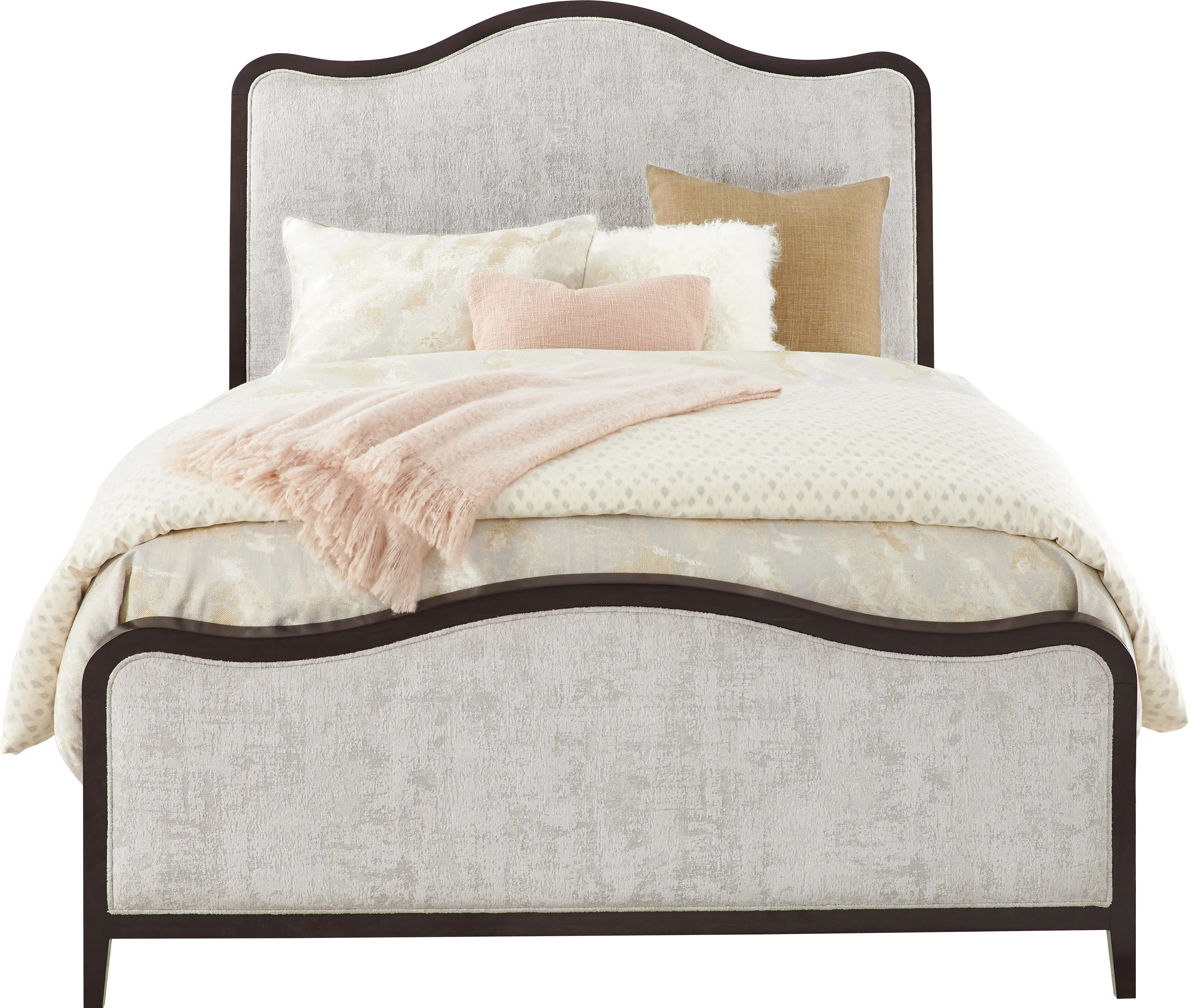 Bradbury Brown Cherry Finish 7 Pc King Upholstered Bedroom - Thumbnail - Image 2