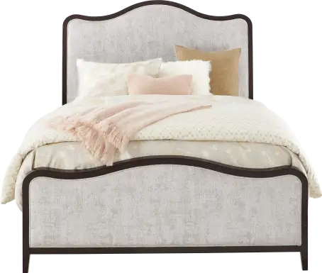 Bradbury Brown Cherry Finish 3 Pc King Upholstered Bed