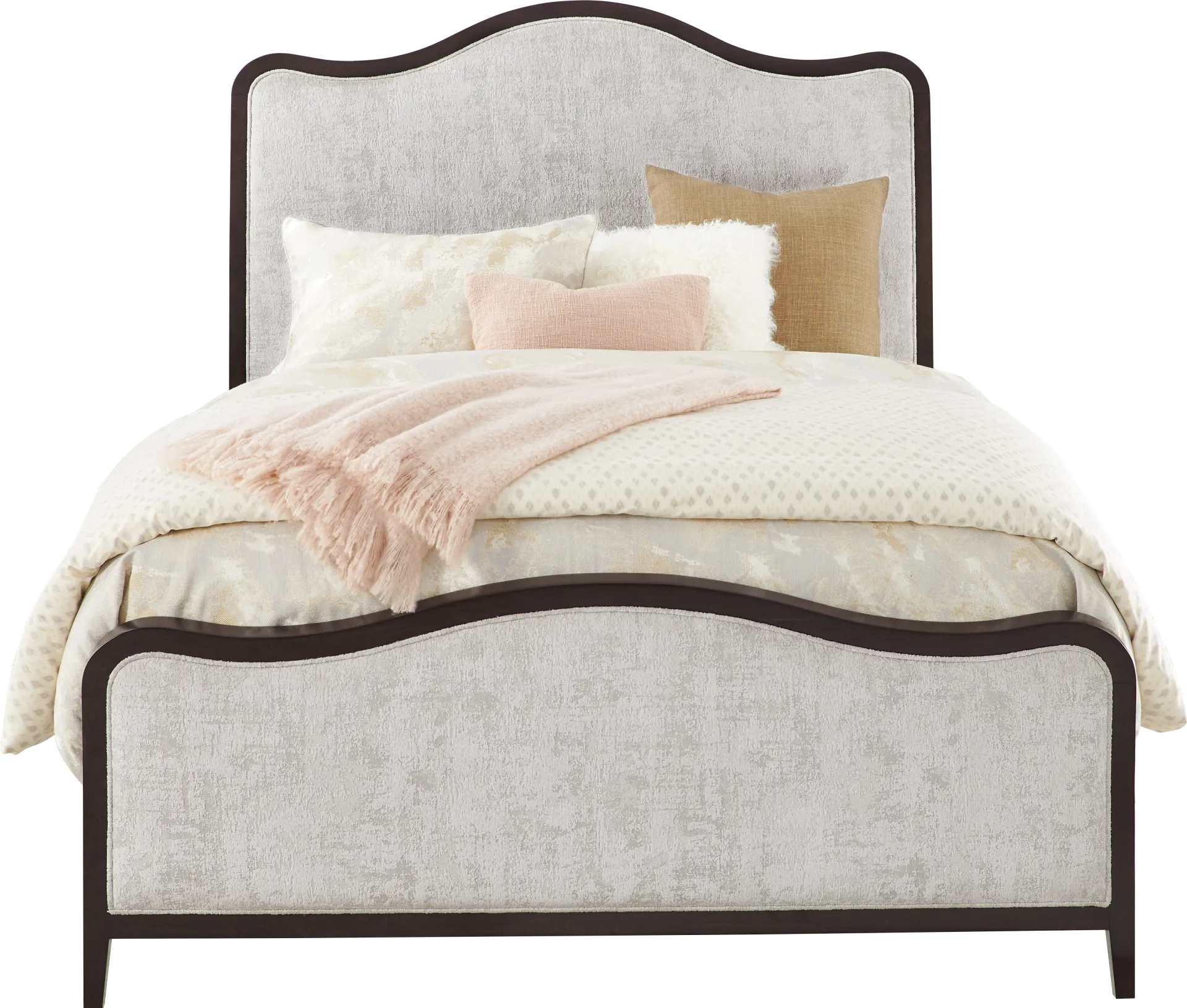Bradbury Brown Cherry Finish 3 Pc King Upholstered Bed - Image 1