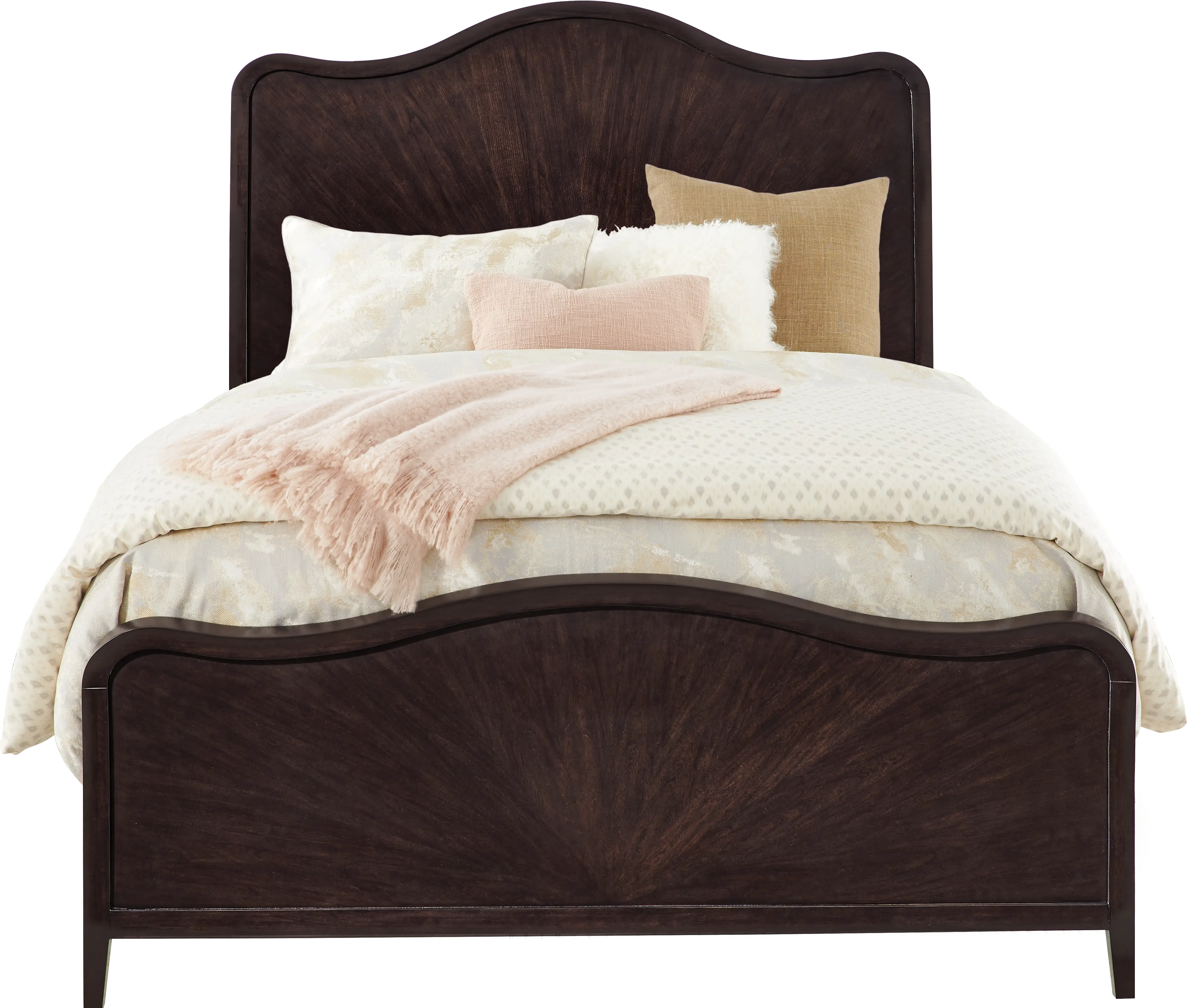Bradbury Brown Cherry Finish 5 Pc Queen Panel Bedroom - Thumbnail - Image 2