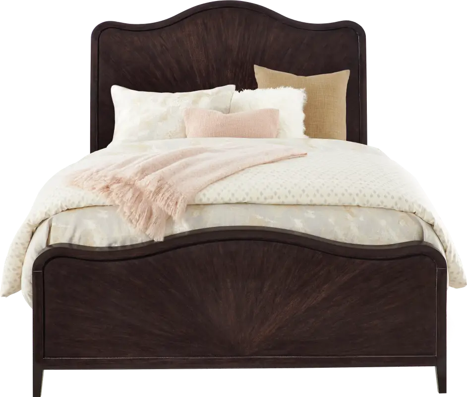 Bradbury Brown Cherry Finish 3 Pc Queen Panel Bed