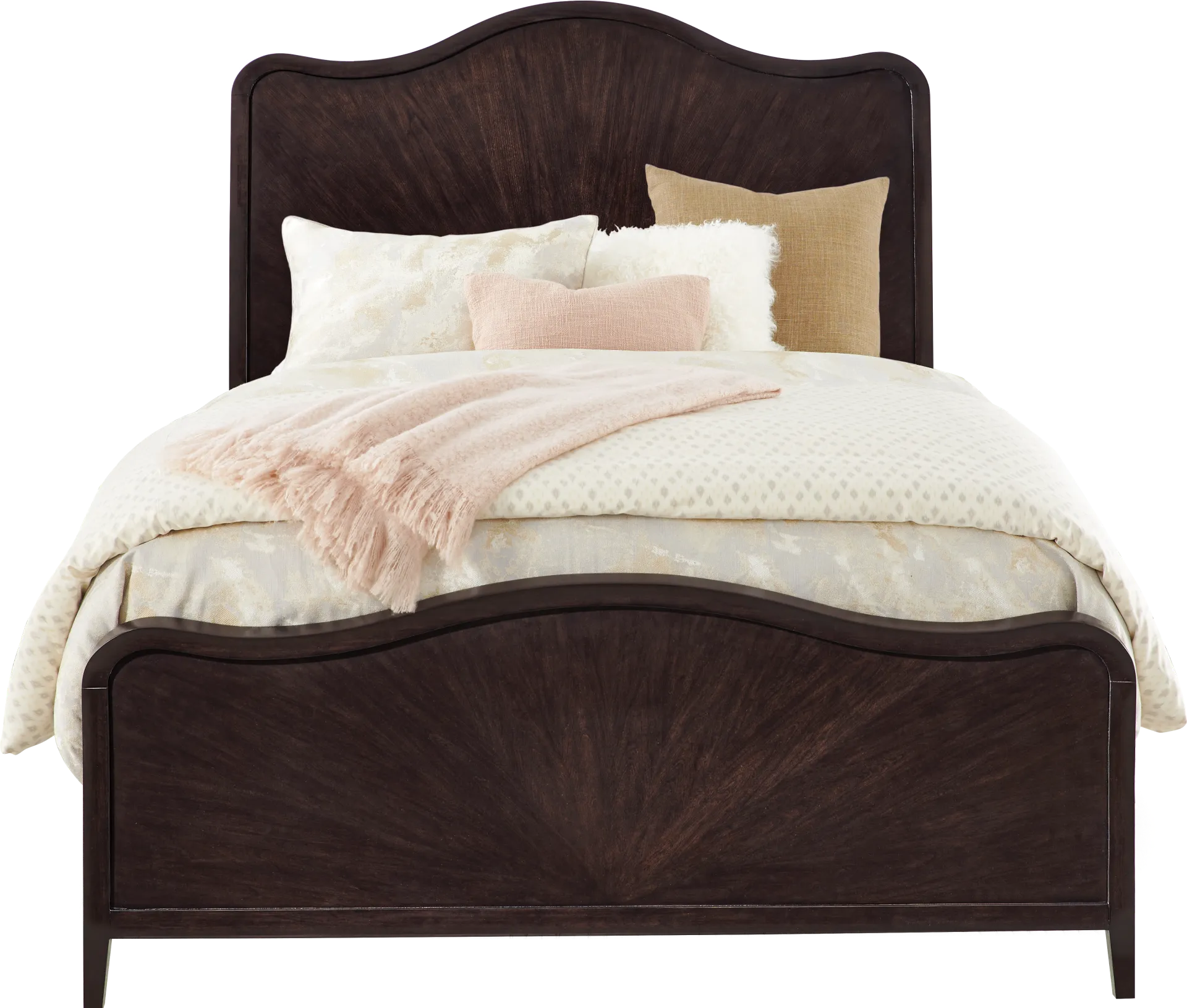 Bradbury Brown Cherry Finish 3 Pc Queen Panel Bed - Image 1