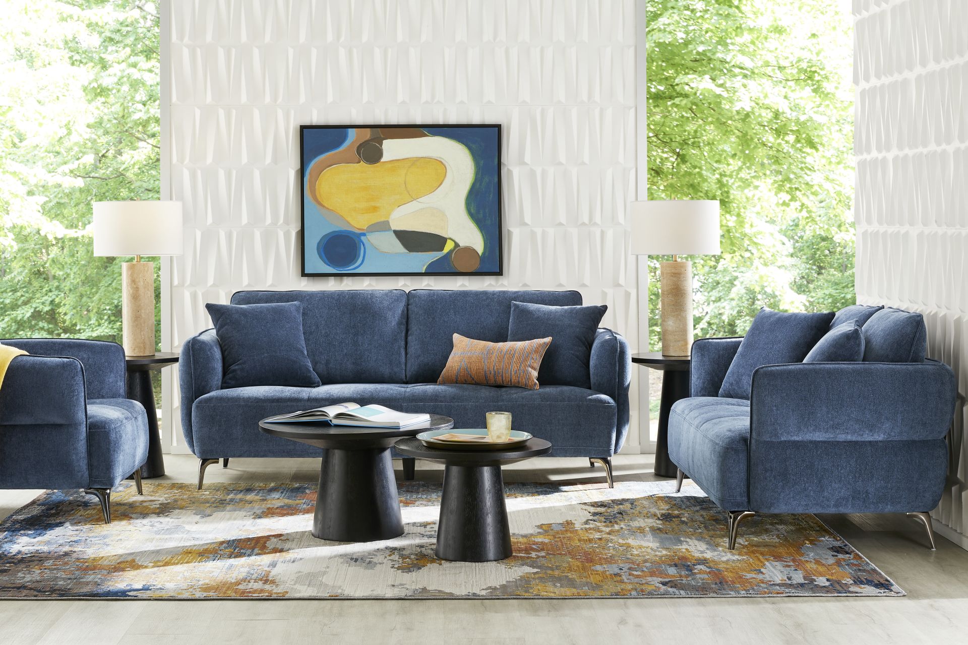 Addison Blue 5 Pc Living Room - Image 1