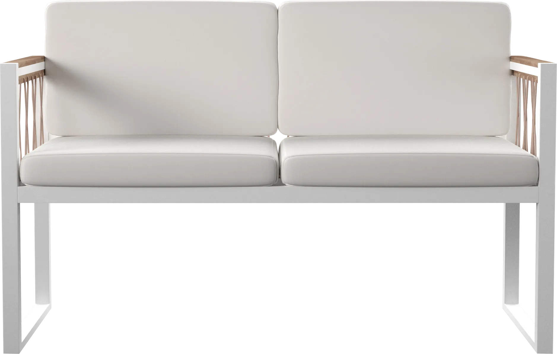 Outdoor Aldwell White Loveseat - Image 1