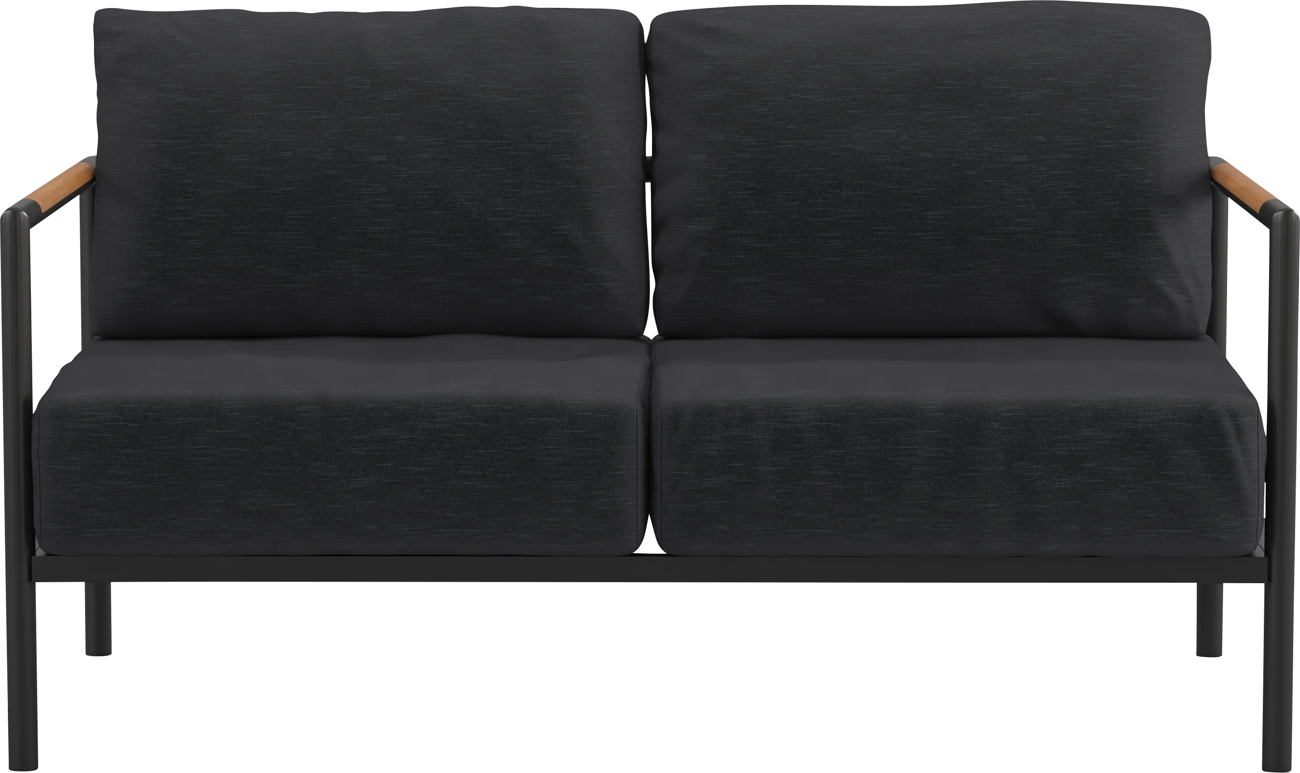 Outdoor Annelan Black Loveseat - Thumbnail - Image 1