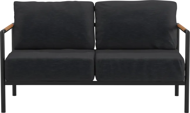 Outdoor Annelan Black Loveseat