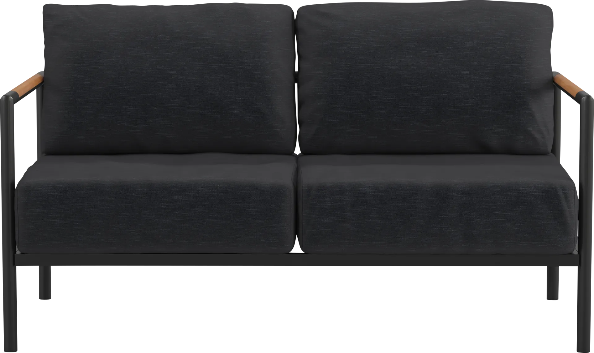 Outdoor Annelan Black Loveseat - Image 1