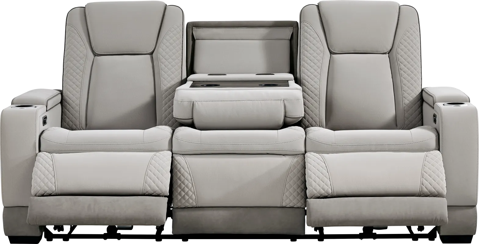 Donovan Park Gray Dual Power Reclining Sofa