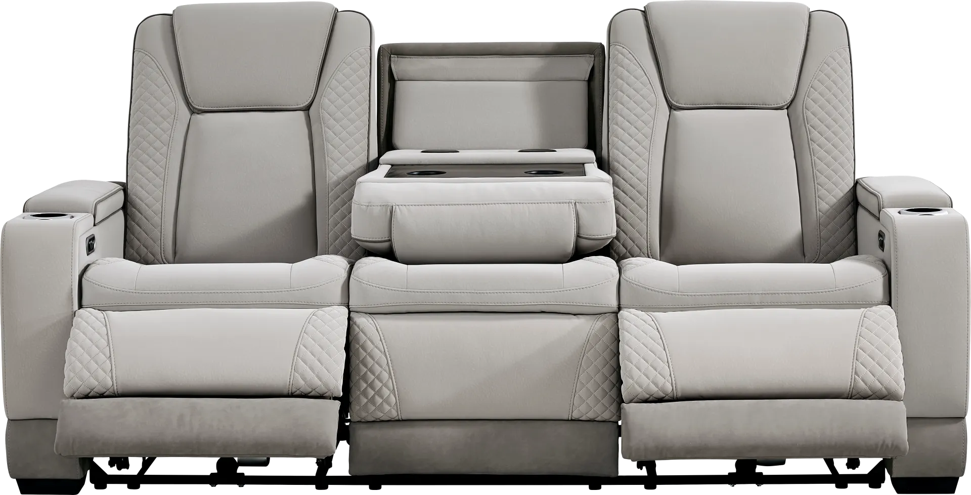 Donovan Park Gray Dual Power Reclining Sofa - Image 2