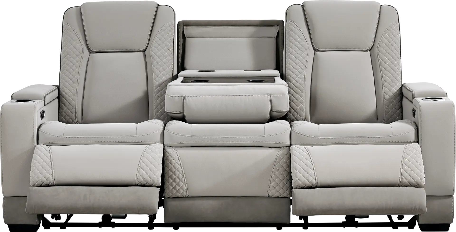 Donovan Park Gray Dual Power Reclining Sofa