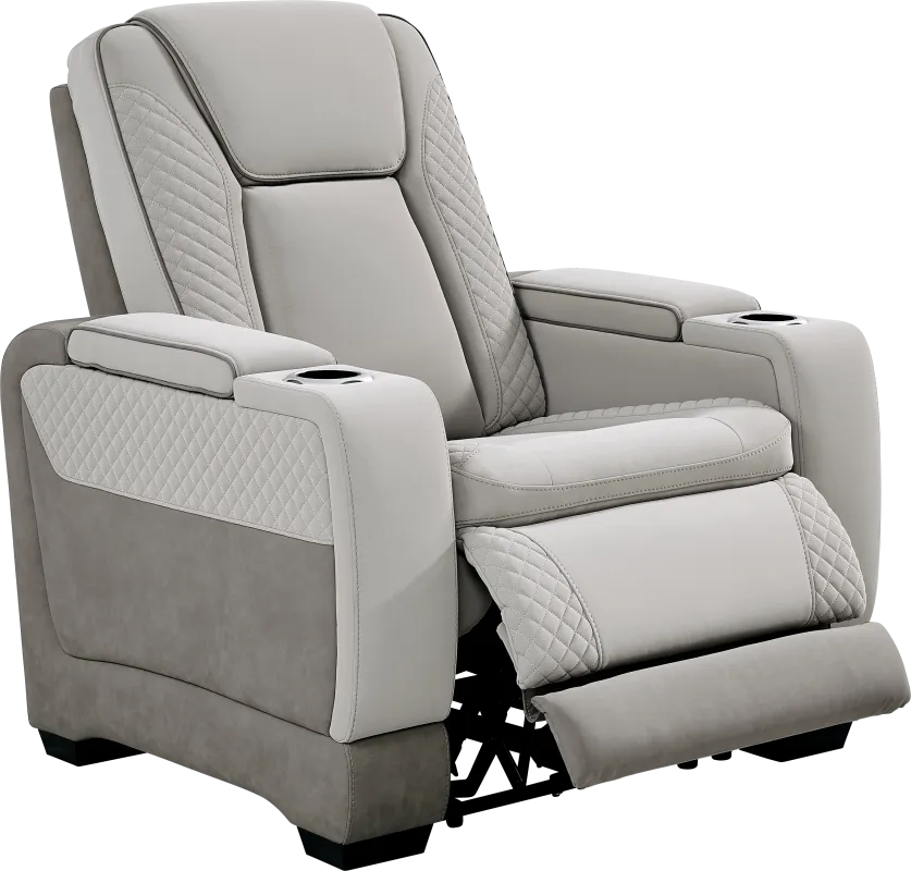 Donovan Park Gray Dual Power Recliner