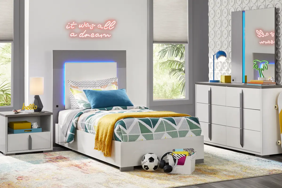 Kids Park Peak White Twin Panel Bedroom