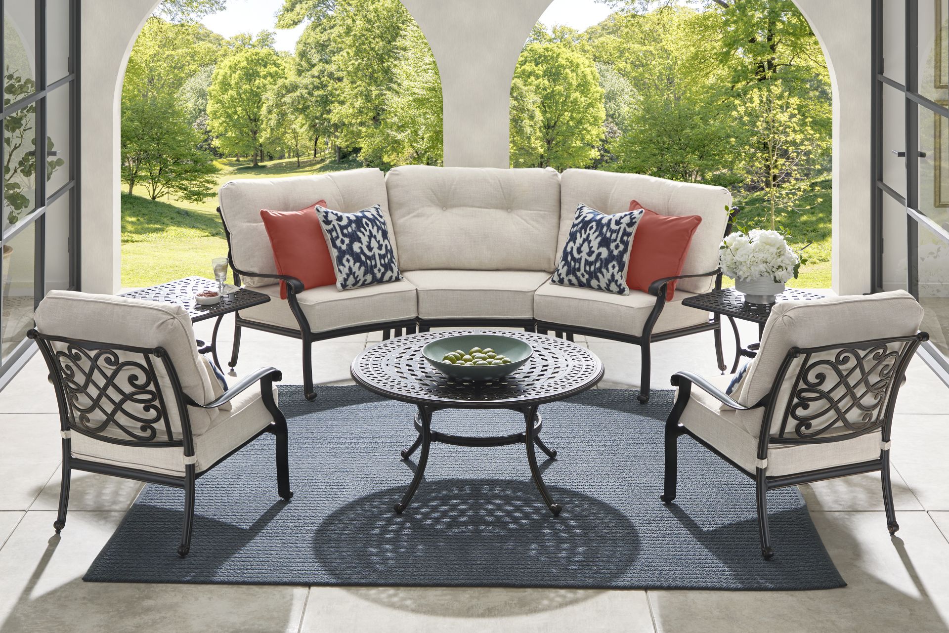 Carina Bronze 3 Pc Outdoor Sectional with Desert Cushions - Image 2