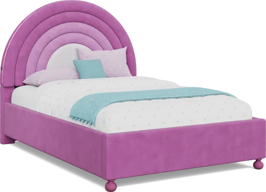 Kids Rainbow Joy Pink Full Upholstered Bed