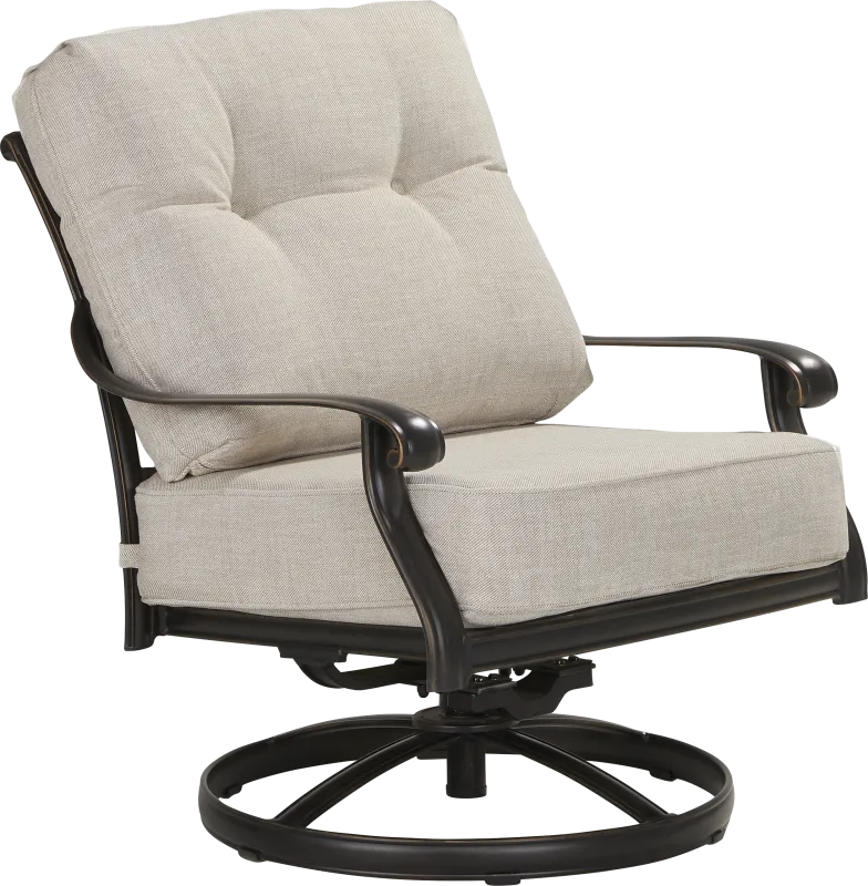 Carina Bronze Outdoor Swivel Chair with Desert Cushions