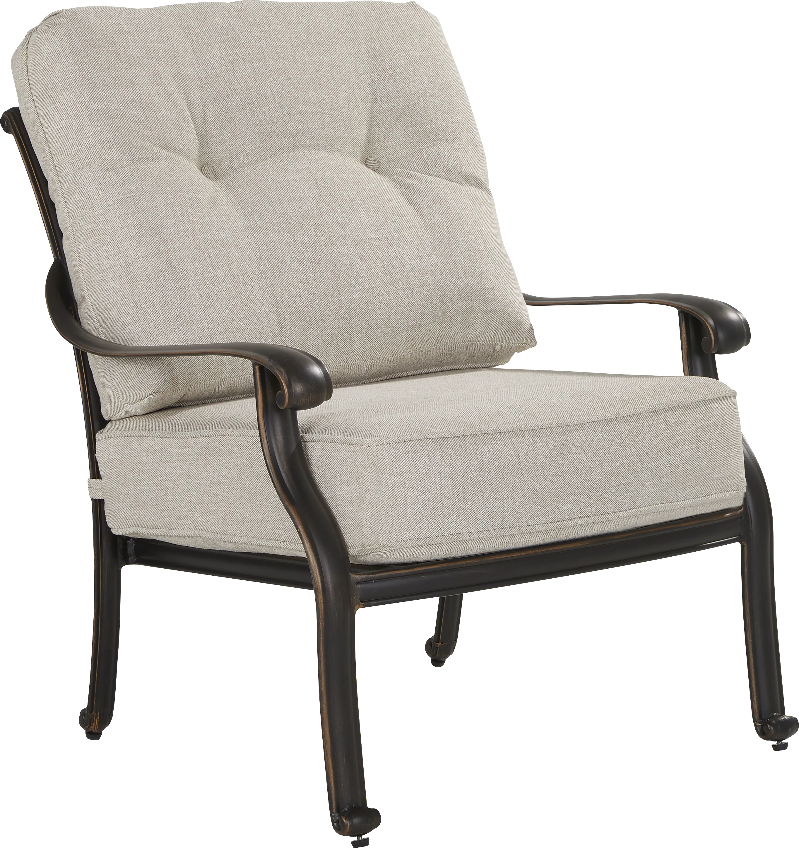 Carina Bronze Outdoor Club Chair with Desert Cushions - Thumbnail - Image 1