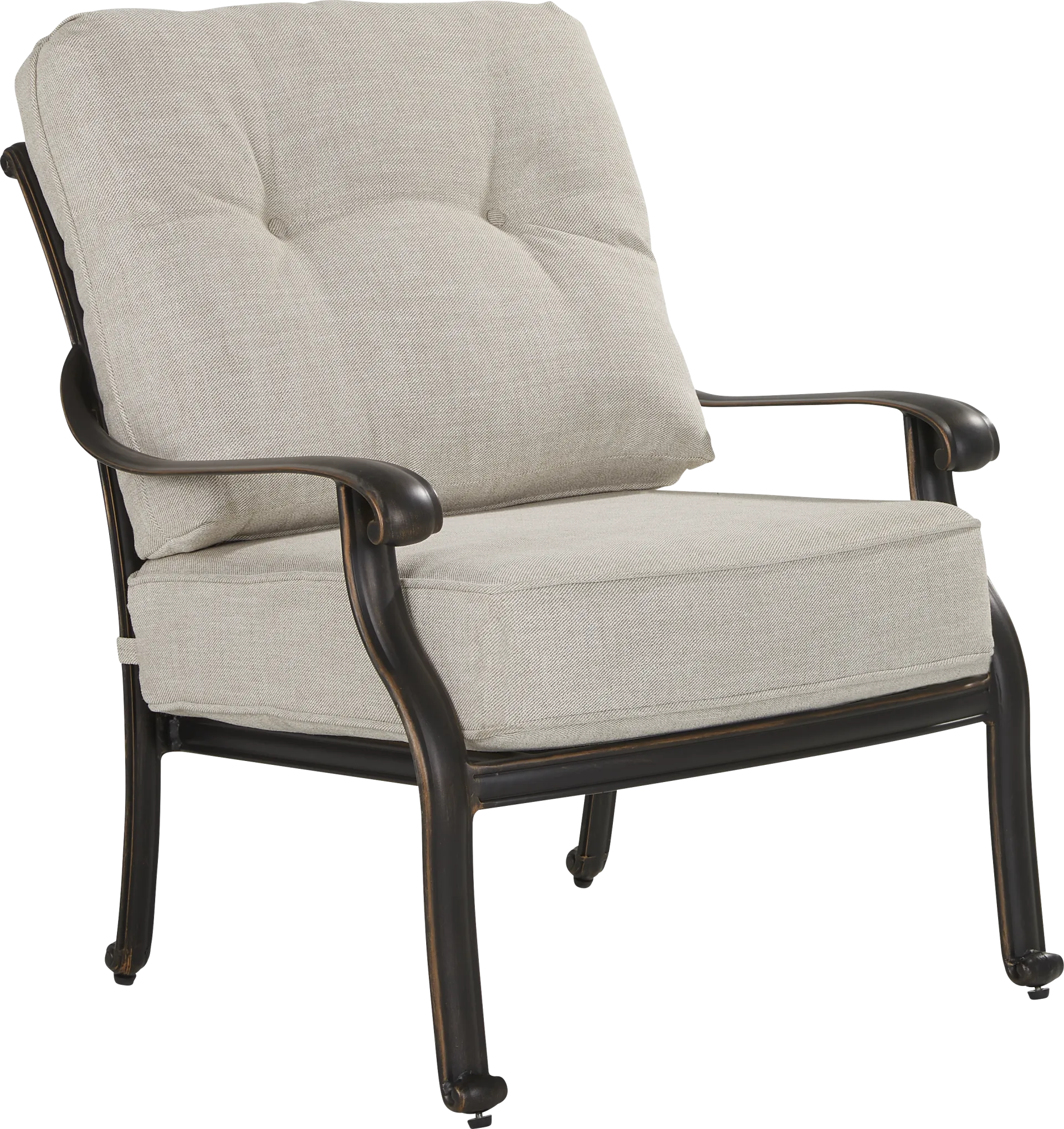 Carina Bronze Outdoor Club Chair with Desert Cushions - Image 1