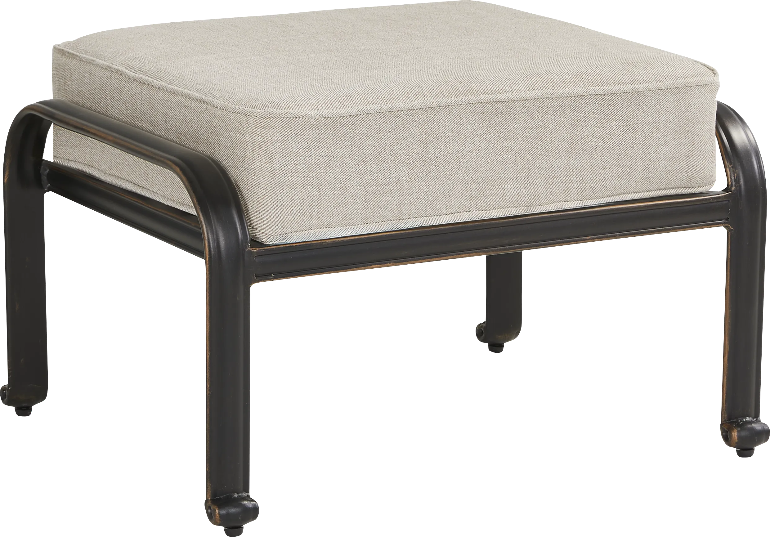 Carina Bronze Outdoor Ottoman with Desert Cushion - Thumbnail - Image 1