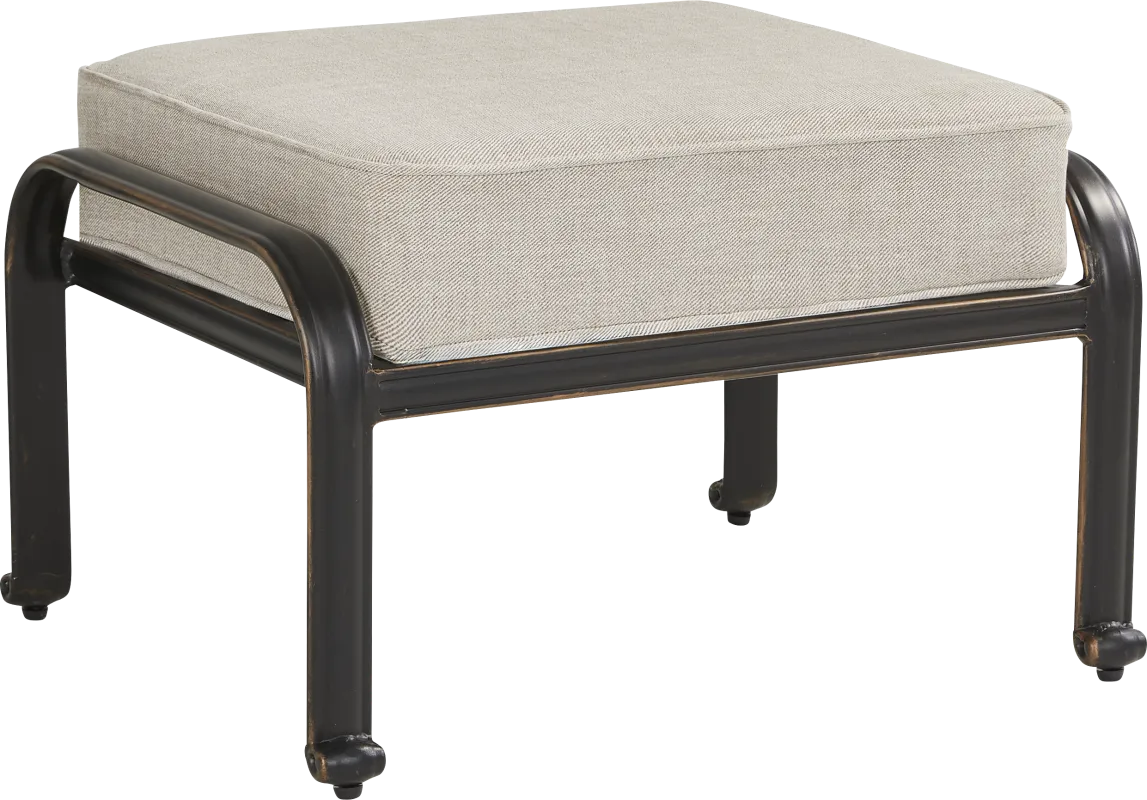 Carina Bronze Outdoor Ottoman with Desert Cushion