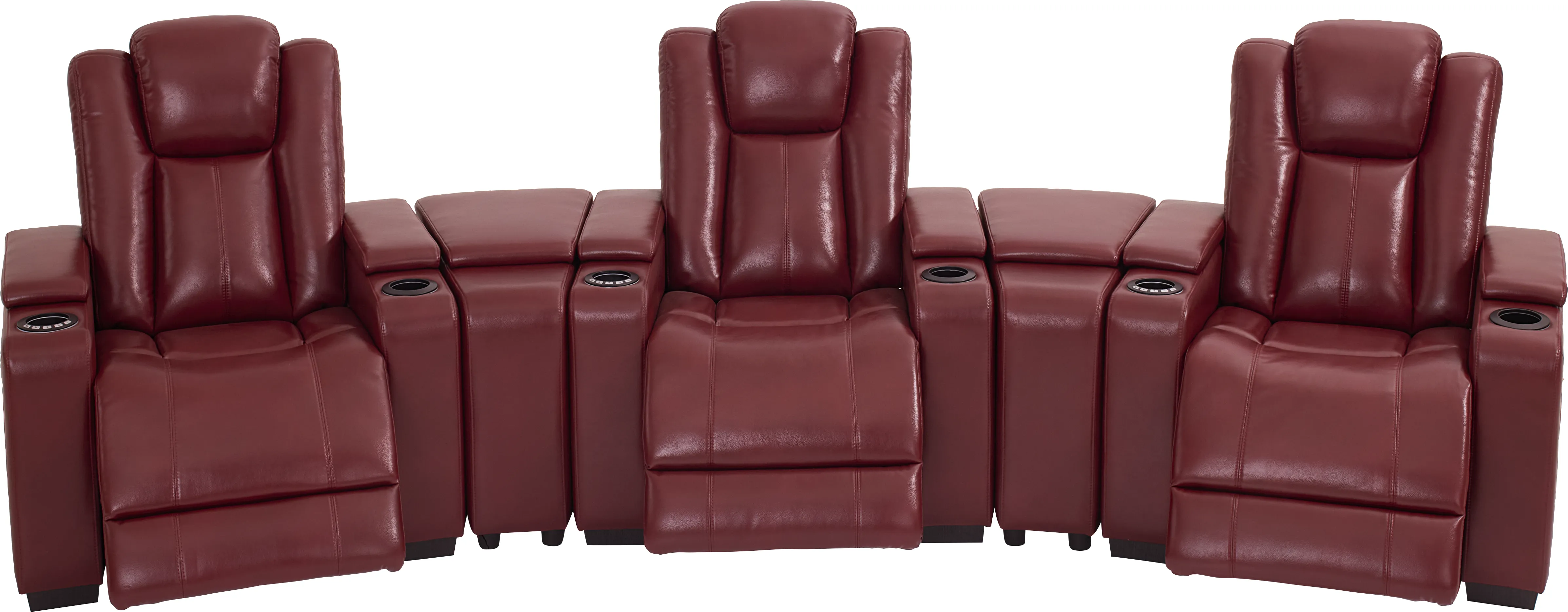 Maverick Red 5 Pc Dual Power Reclining Home Theater Sectional - Thumbnail - Image 1
