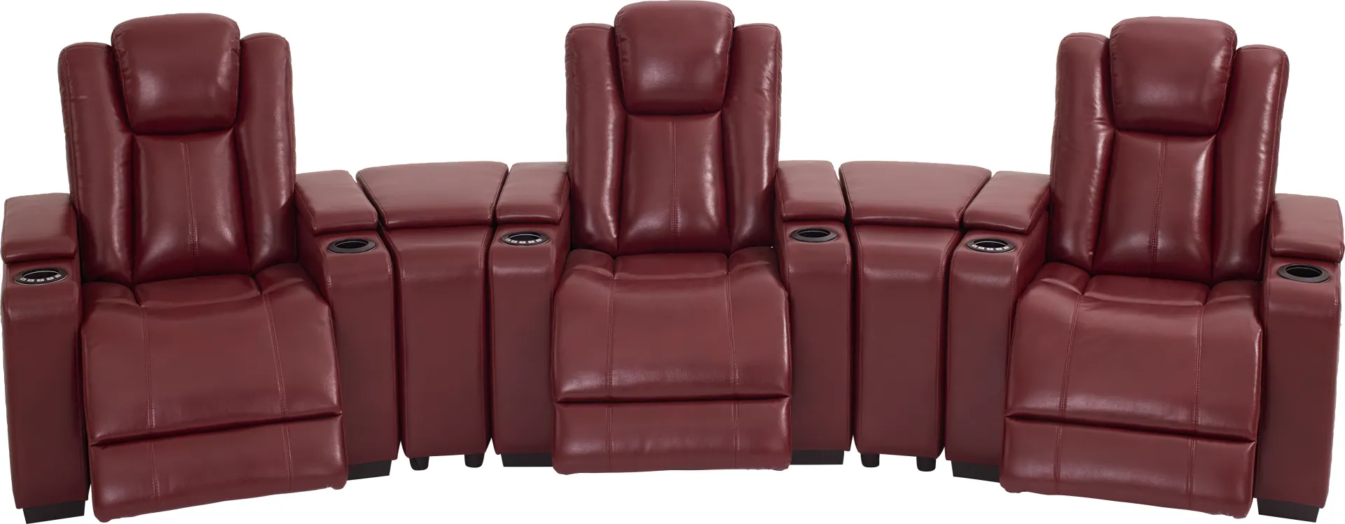 Maverick Red 5 Pc Dual Power Reclining Home Theater Sectional - Image 1