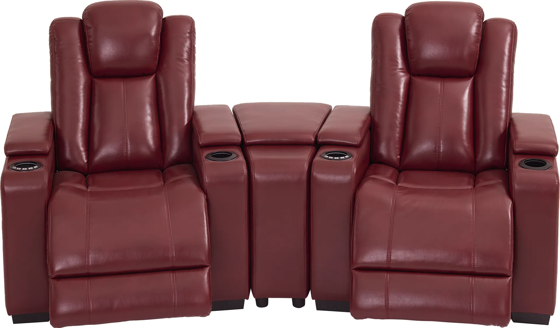 Maverick Red 3 Pc Dual Power Reclining Home Theater Sectional - Image 2