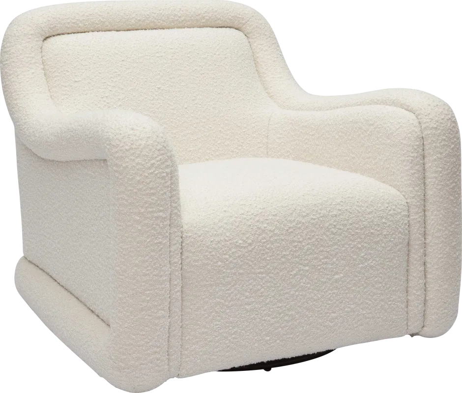 Fullbrighty Cream Swivel Accent Chair