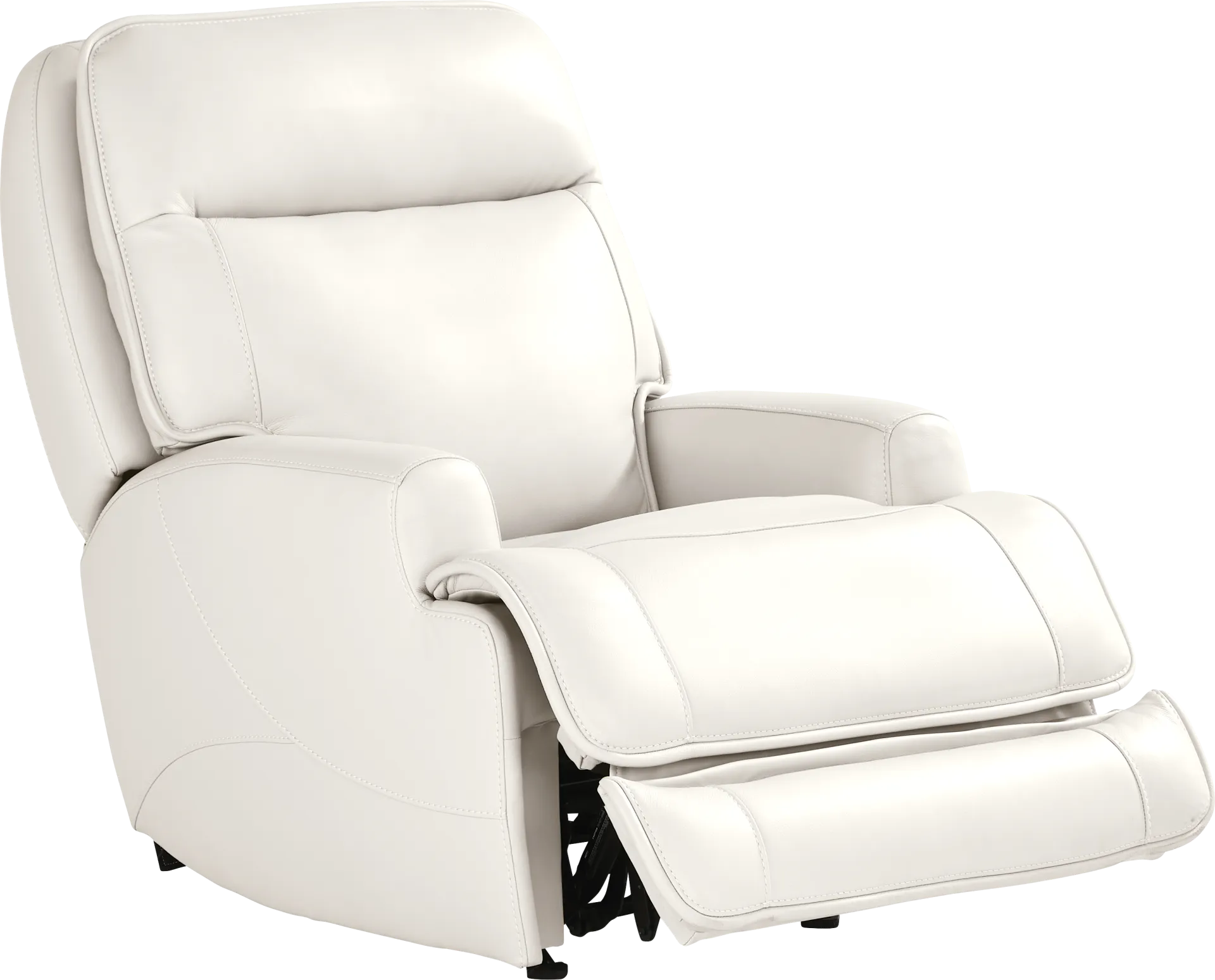 Scarborough White Leather Dual Power Recliner - Image 1