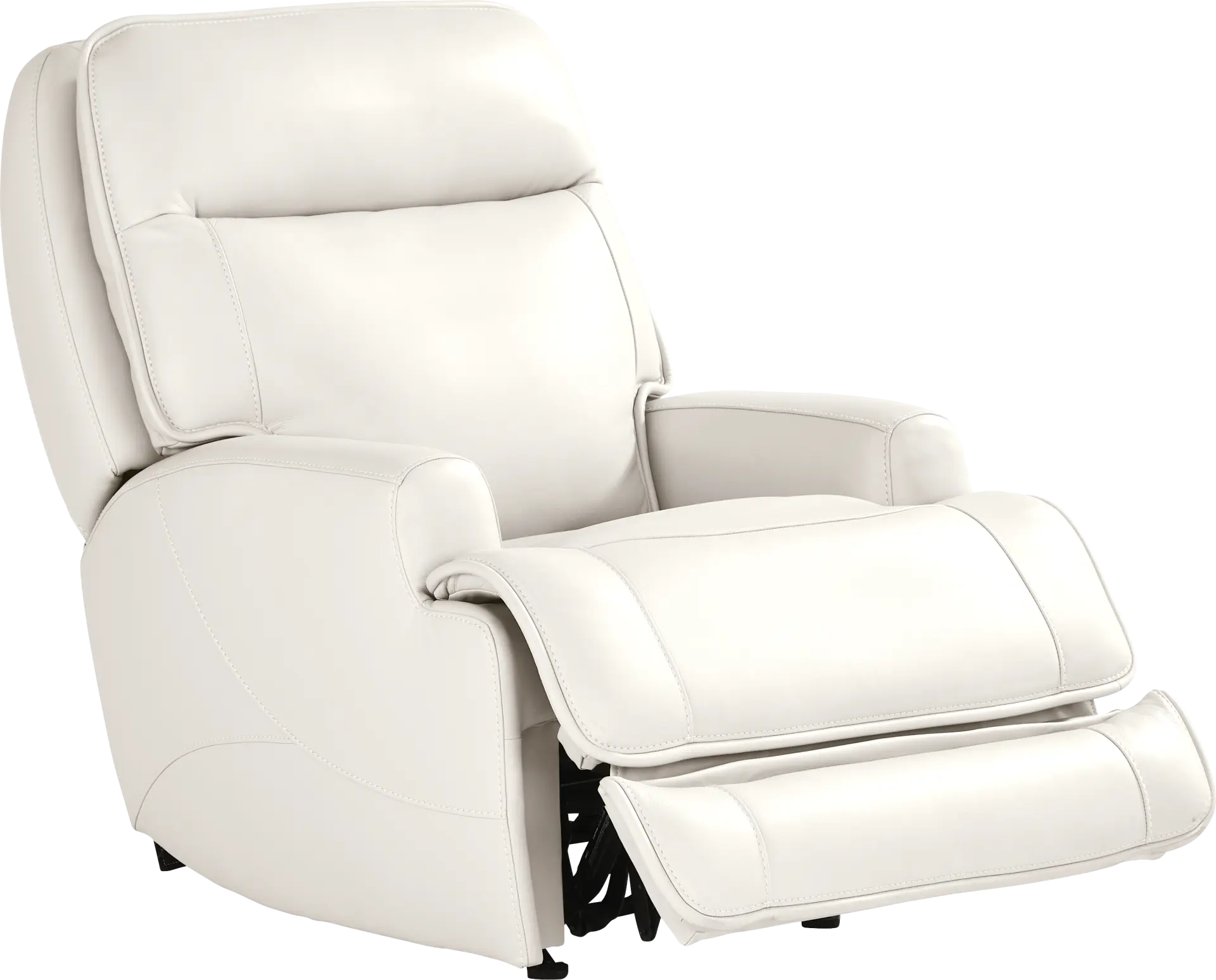Scarborough White Leather Dual Power Recliner