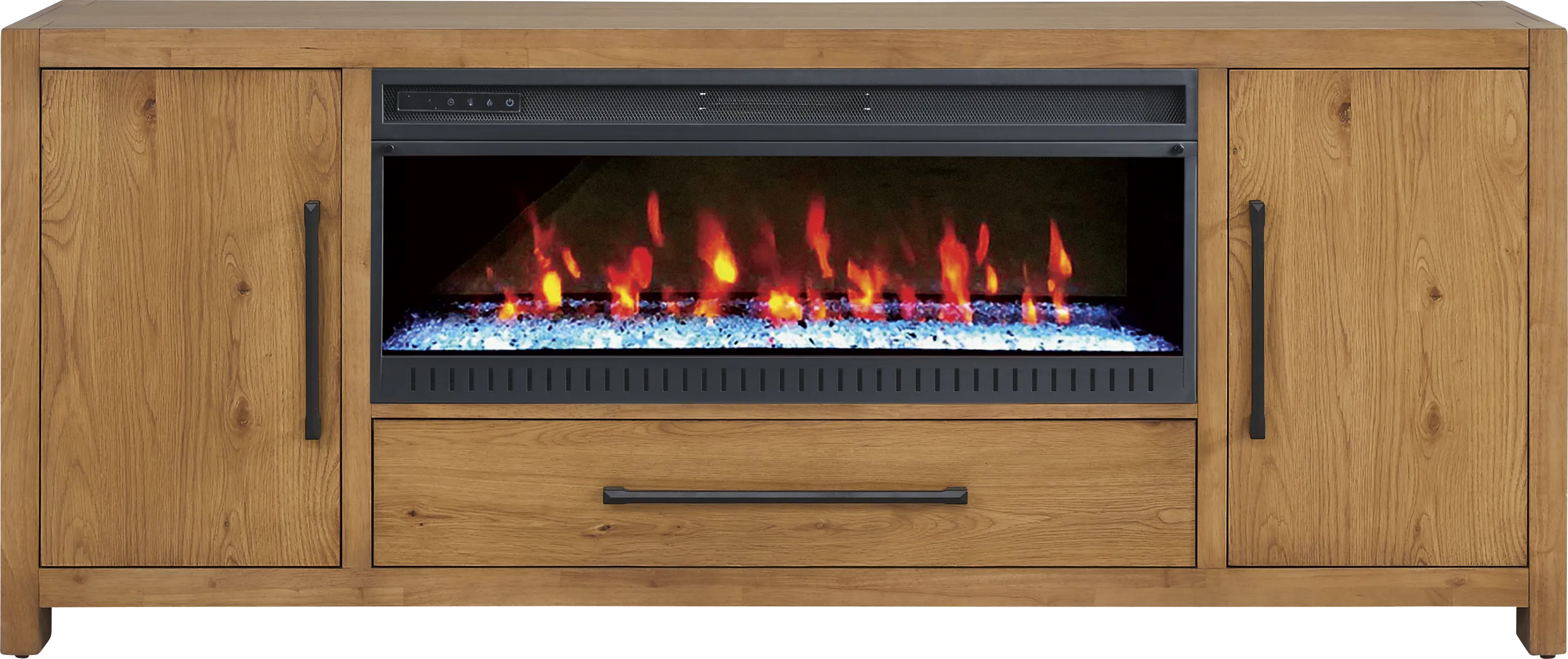Ithaca Natural 80 in. Console with Electric Fireplace - Thumbnail - Image 1