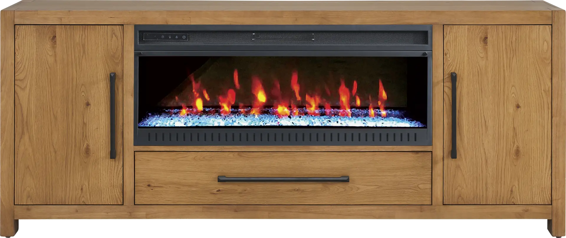 Ithaca Natural 80 in. Console with Electric Fireplace