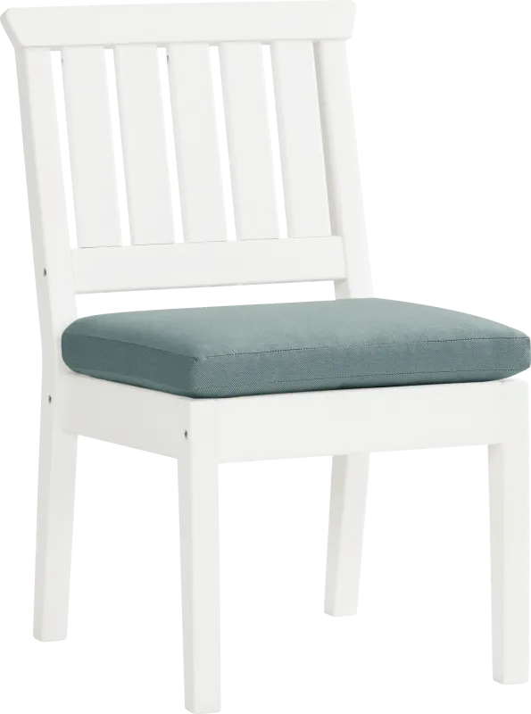 Eastlake White Outdoor Side Chair with Breeze Cushion