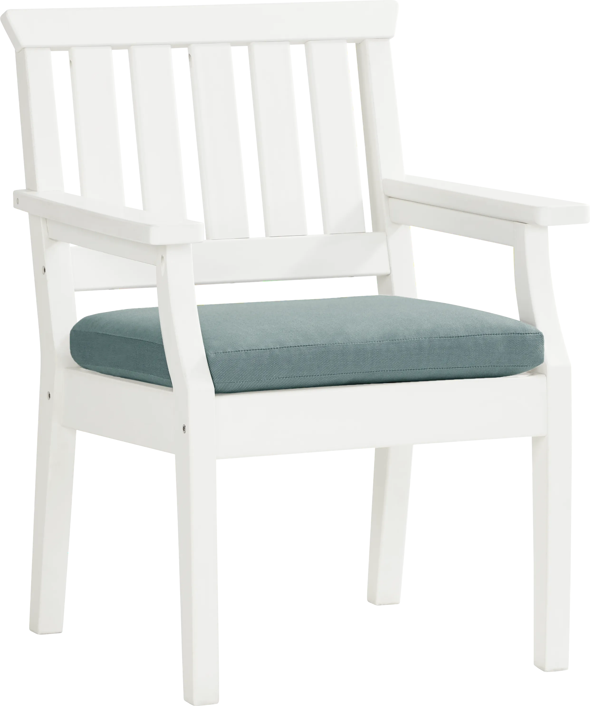 Eastlake White Outdoor Arm Chair with Breeze Cushion - Thumbnail - Image 1