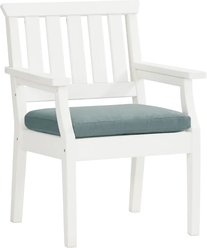 Eastlake White Outdoor Arm Chair with Breeze Cushion