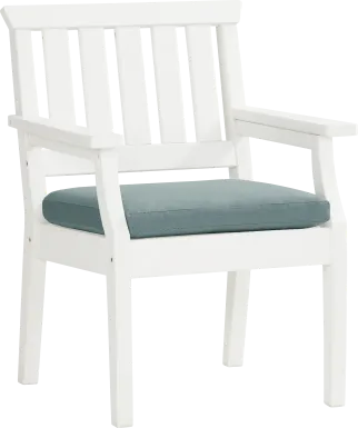 Eastlake White Outdoor Arm Chair with Breeze Cushion