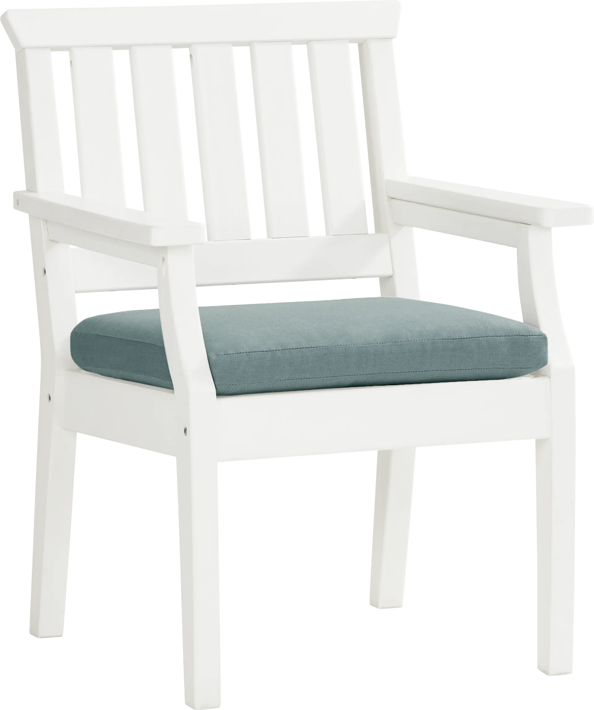 Eastlake White Outdoor Arm Chair with Breeze Cushion - Image 1