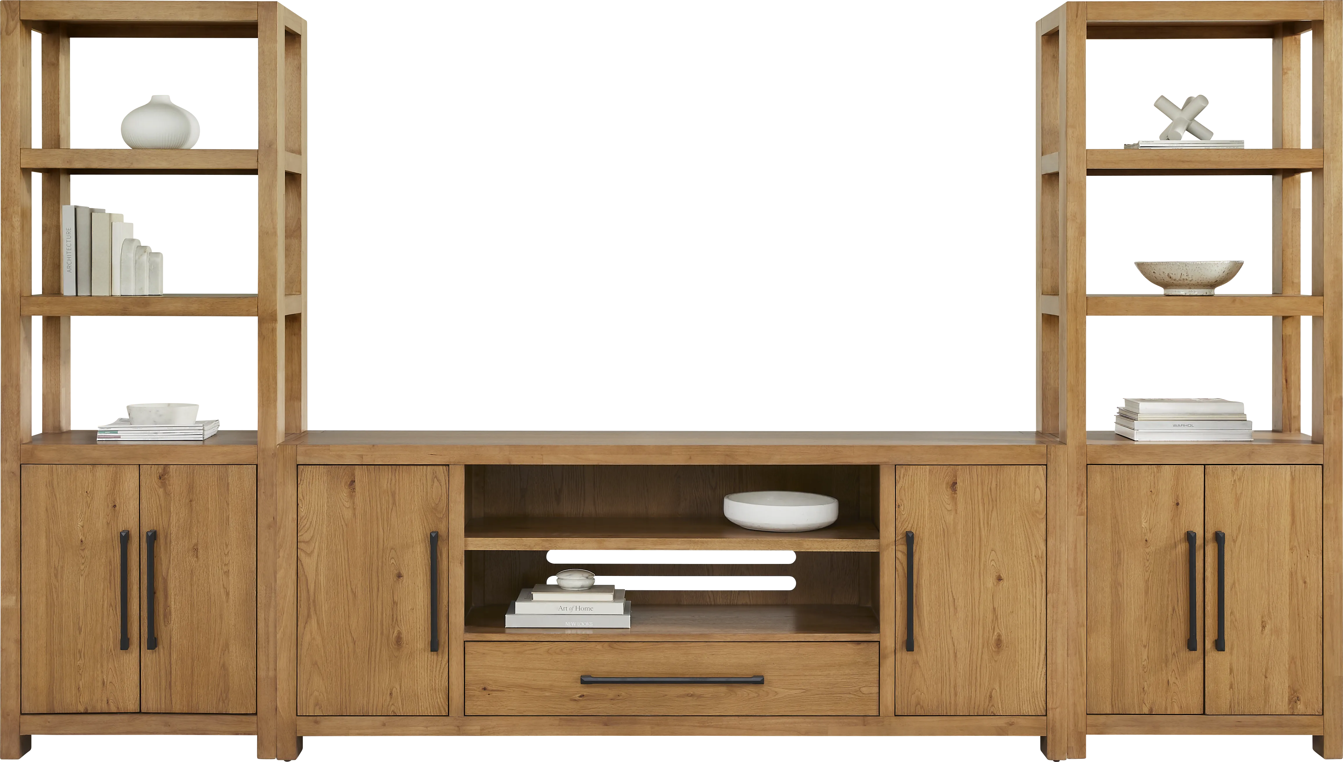 Ithaca Natural 3 Pc Wall Unit with 80 in. Console - Thumbnail - Image 1