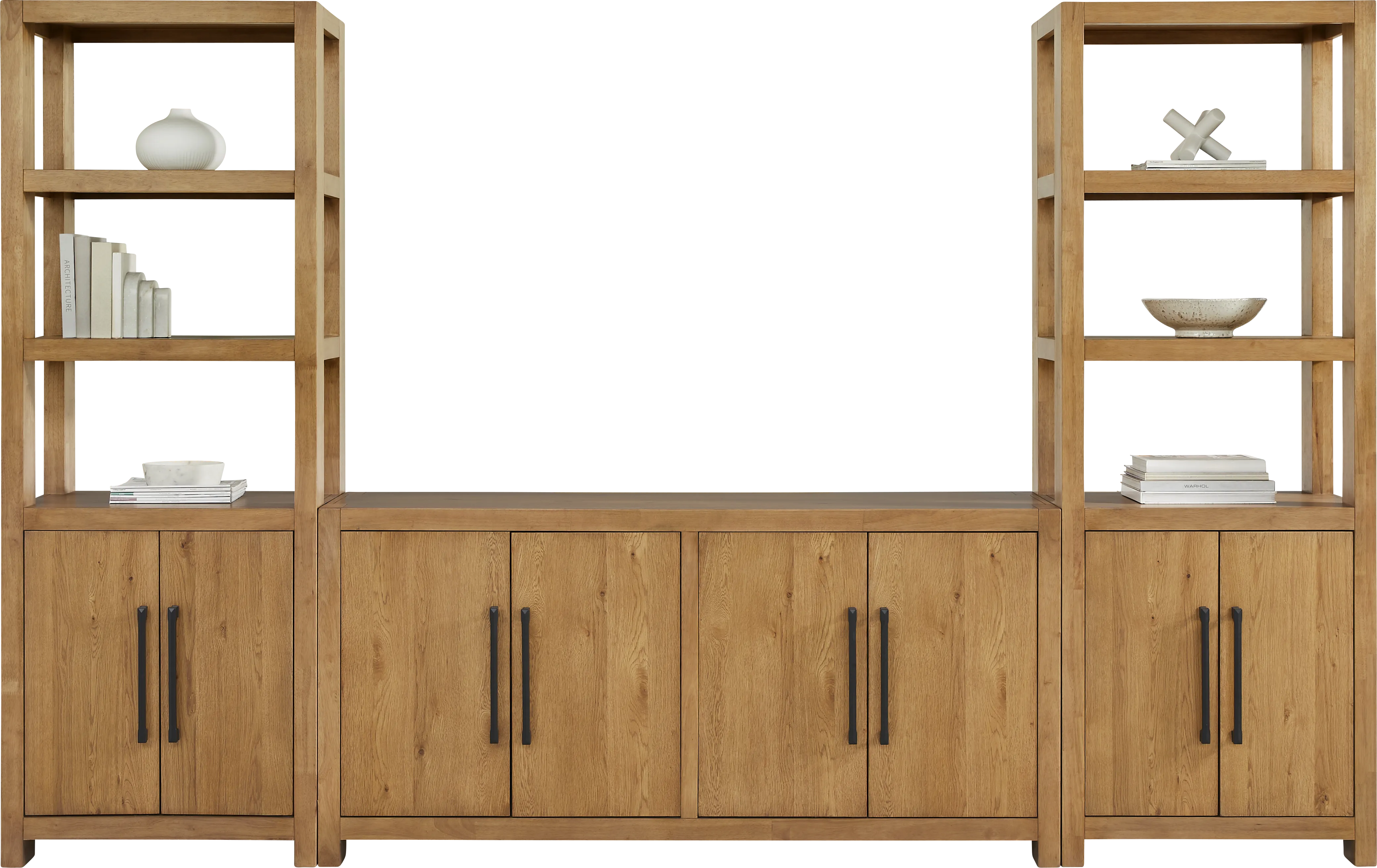 Ithaca Natural 3 Pc Wall Unit with 66 in. Console - Thumbnail - Image 1