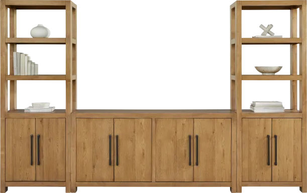 Ithaca Natural 3 Pc Wall Unit with 66 in. Console