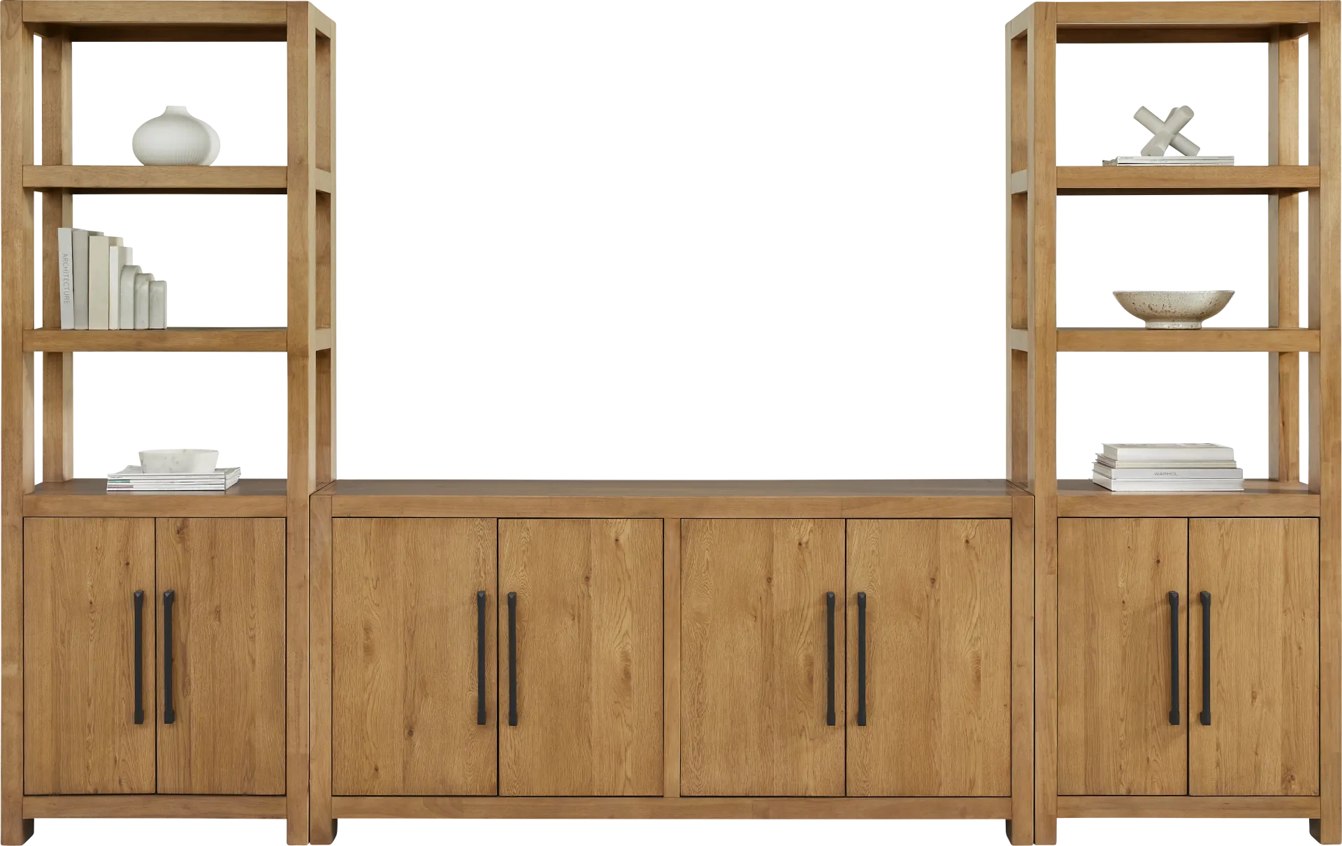Ithaca Natural 3 Pc Wall Unit with 66 in. Console - Image 1